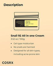 Load image into Gallery viewer, Cosrx - Advanced Snail 92 All in one Cream 100g

